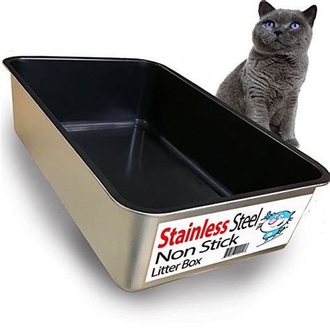 iprimio cat litter box non stick plated stainless steel xl|stainless steal cat litter box.